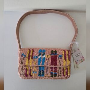 Handmade Beaded Ski Design Shoulder Bag – Made in India